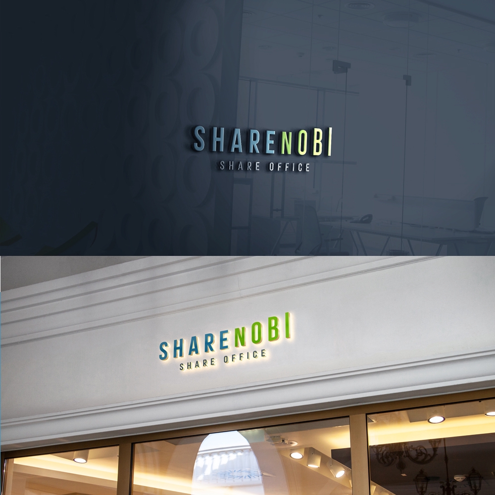 シェアオフィス（店舗名：SHARENOBI（読み：シェアノビ））のロゴ