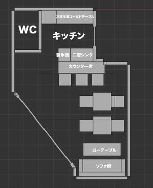 OH design Labo　小串 ()さんの小さいカフェのレイアウト案（平面図）　のご依頼への提案