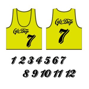 ワタナベハヤト ()さんのスポーツで使用するビブスの数字と文字をデザインしてください。への提案