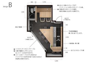 KMD (kasemiki)さんの小さいカフェのレイアウト案（平面図）　のご依頼への提案