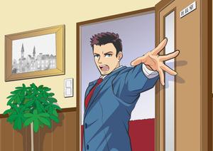 studio305 (studio305)さんのA4チラシ用 逆転裁判風 人物・背景 イラストへの提案