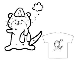 みのる (hana0minoru)さんのサウナをイメージした、カワウソのイラストのTシャツデザインへの提案