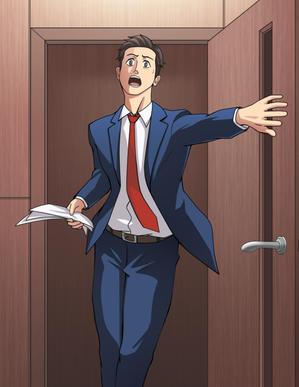 shogo (hirano_shogo)さんのA4チラシ用 逆転裁判風 人物・背景 イラストへの提案