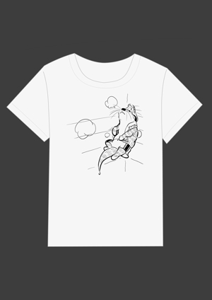 corinthianさんのサウナをイメージした、カワウソのイラストのTシャツデザインへの提案
