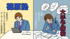 Miyagino (Miyagino)さんの【5枚】学習塾「篠原塾」と他塾との対比イラストへの提案