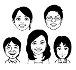 Masa (masa_nigaoe)さんの勉強会のメンバーそれぞれの似顔絵(キャラクター化)への提案