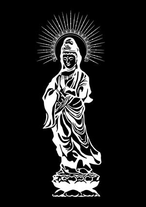 OOPS 亀田実ゑ (OOPS)さんの永代供養墓に、サンドブラストにて彫刻する聖観世音菩薩様立像のイラストへの提案