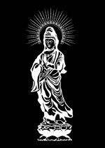 OOPS 亀田実ゑ (OOPS)さんの永代供養墓に、サンドブラストにて彫刻する聖観世音菩薩様立像のイラストへの提案