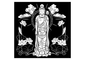 freehand (freehand)さんの永代供養墓に、サンドブラストにて彫刻する聖観世音菩薩様立像のイラストへの提案