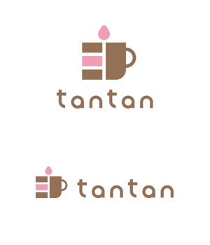 qo_opさんのアニバーサリーケーキを売りにしたカフェ「tantan」のロゴへの提案
