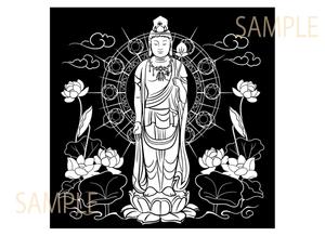 freehand (freehand)さんの永代供養墓に、サンドブラストにて彫刻する聖観世音菩薩様立像のイラストへの提案