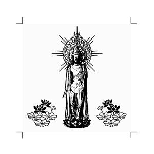 ji-cyan (ji-cyan)さんの永代供養墓に、サンドブラストにて彫刻する聖観世音菩薩様立像のイラストへの提案