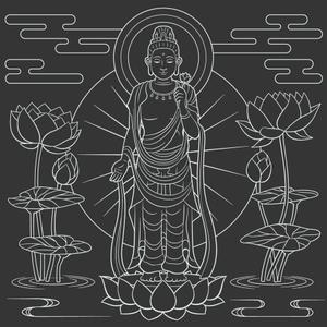 aureolin86 (aureolin86)さんの永代供養墓に、サンドブラストにて彫刻する聖観世音菩薩様立像のイラストへの提案