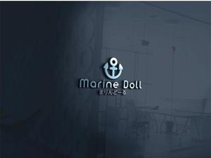 RYUNOHIGE (yamamoto19761029)さんの水色と白を基調とした内装・海がコンセプトのコンカフェ「Marine Doll」のロゴ及びロゴマークへの提案