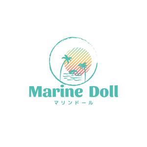 五十川 綾子 (ryoko_ikagawa)さんの水色と白を基調とした内装・海がコンセプトのコンカフェ「Marine Doll」のロゴ及びロゴマークへの提案