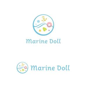 marutsuki (marutsuki)さんの水色と白を基調とした内装・海がコンセプトのコンカフェ「Marine Doll」のロゴ及びロゴマークへの提案