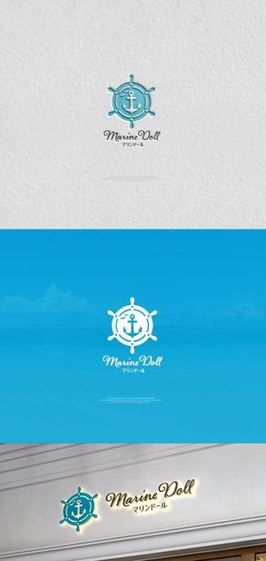 HAND (Handwerksmeister)さんの水色と白を基調とした内装・海がコンセプトのコンカフェ「Marine Doll」のロゴ及びロゴマークへの提案