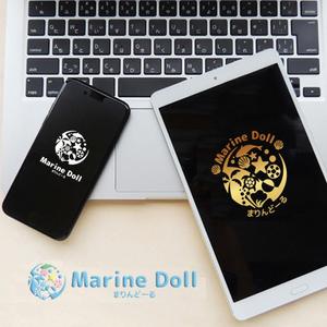 KOZ-DESIGN (saki8)さんの水色と白を基調とした内装・海がコンセプトのコンカフェ「Marine Doll」のロゴ及びロゴマークへの提案