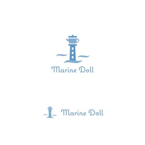 スタジオきなこ (kinaco_yama)さんの水色と白を基調とした内装・海がコンセプトのコンカフェ「Marine Doll」のロゴ及びロゴマークへの提案