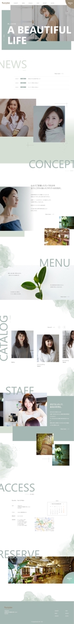 Yuh_Design (Yuh_Design)さんの美容室のトップページのみデザインへの提案