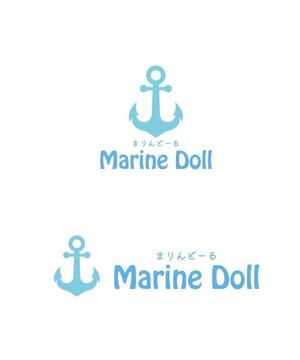 arie (arie7)さんの水色と白を基調とした内装・海がコンセプトのコンカフェ「Marine Doll」のロゴ及びロゴマークへの提案