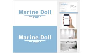 山田デザイン室 (yamadalan)さんの水色と白を基調とした内装・海がコンセプトのコンカフェ「Marine Doll」のロゴ及びロゴマークへの提案