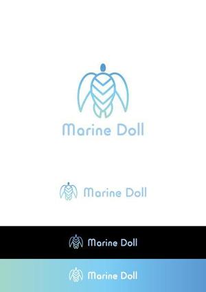 ヘブンイラストレーションズ (heavenillust)さんの水色と白を基調とした内装・海がコンセプトのコンカフェ「Marine Doll」のロゴ及びロゴマークへの提案