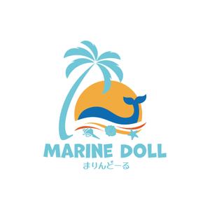 greenseed-design (uchimura01)さんの水色と白を基調とした内装・海がコンセプトのコンカフェ「Marine Doll」のロゴ及びロゴマークへの提案