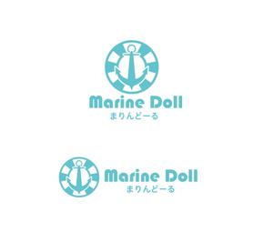 hamingway (hamingway)さんの水色と白を基調とした内装・海がコンセプトのコンカフェ「Marine Doll」のロゴ及びロゴマークへの提案