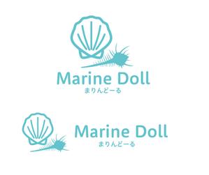 hamingway (hamingway)さんの水色と白を基調とした内装・海がコンセプトのコンカフェ「Marine Doll」のロゴ及びロゴマークへの提案