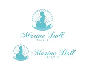 hamingway (hamingway)さんの水色と白を基調とした内装・海がコンセプトのコンカフェ「Marine Doll」のロゴ及びロゴマークへの提案