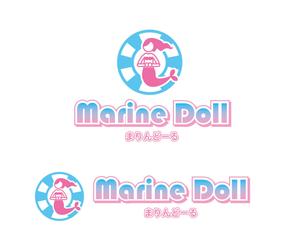 hamingway (hamingway)さんの水色と白を基調とした内装・海がコンセプトのコンカフェ「Marine Doll」のロゴ及びロゴマークへの提案