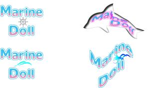 さんの水色と白を基調とした内装・海がコンセプトのコンカフェ「Marine Doll」のロゴ及びロゴマークへの提案