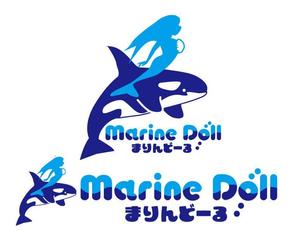 リオングラフィカ (shibazakura)さんの水色と白を基調とした内装・海がコンセプトのコンカフェ「Marine Doll」のロゴ及びロゴマークへの提案