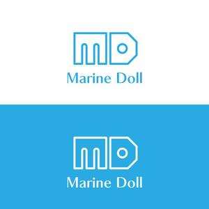 じゅん (nishijun)さんの水色と白を基調とした内装・海がコンセプトのコンカフェ「Marine Doll」のロゴ及びロゴマークへの提案