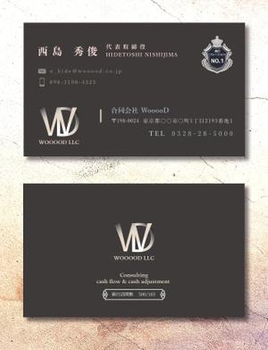 exp_design (exportion)さんの経営コンサルティング会社『合同会社WooooD』の名刺デザインの作成依頼への提案