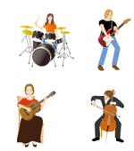 CUBE (cube1)さんの音楽教室の楽器占いに使用する楽器を持った人物のイラスト（2枚からご参加いただけます！）への提案