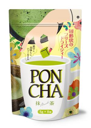 S O B A N I graphica (csr5460)さんの新形状の日本茶商品「ＰｏｎＣｈａ」（抹茶）ポンチャのパッケージデザインへの提案