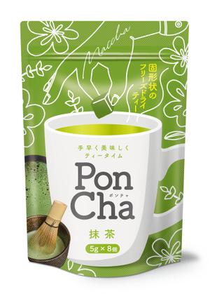 S O B A N I graphica (csr5460)さんの新形状の日本茶商品「ＰｏｎＣｈａ」（抹茶）ポンチャのパッケージデザインへの提案