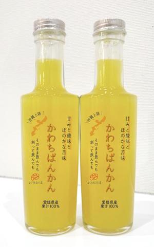 kato (Beatle)さんの沖縄県で「100%果汁」でも「割材」としても販売する愛媛県愛南町河内晩柑100%果汁のラベルデザインへの提案