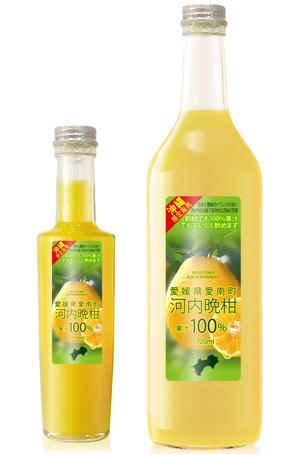 株式会社古田デザイン事務所 ()さんの沖縄県で「100%果汁」でも「割材」としても販売する愛媛県愛南町河内晩柑100%果汁のラベルデザインへの提案