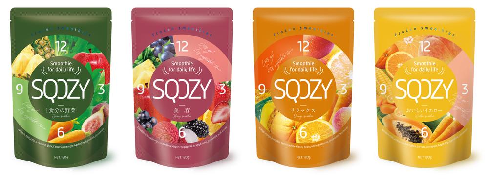冷凍スムージー「SQOZY」の商品パッケージデザイン作成依頼