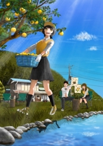 Mayu (NewStepGK)さんのゆずと黒猫と女子高生をモチーフとしたアニメイラスト（埼玉県西部地方PR）への提案