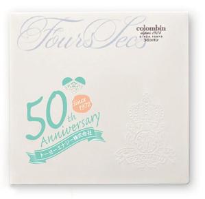 tomo (288859)さんの５０周年記念品のお菓子缶蓋へのデザインへの提案