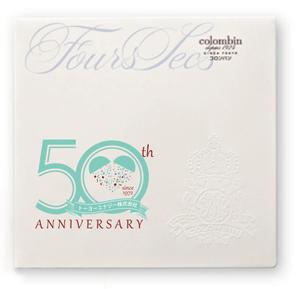 tomo (288859)さんの５０周年記念品のお菓子缶蓋へのデザインへの提案