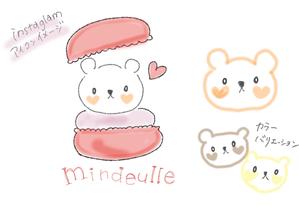 thanksflowerandflowerさんの韓国マカロン専門店「mindeulle」クマのキャラクターデザインへの提案