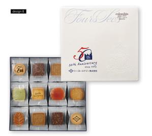 twin moon design (twinmoon)さんの５０周年記念品のお菓子缶蓋へのデザインへの提案