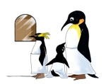 宗野 陽子 (sounoyouko)さんのペンギンがサウナ室の前で待機しているイラスト／サウナグッズブランド：37zoo（サウナズー）への提案