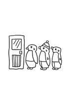 masami mizuno (mizuno56611)さんのペンギンがサウナ室の前で待機しているイラスト／サウナグッズブランド：37zoo（サウナズー）への提案