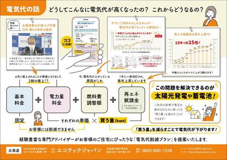 dbqpさんの電気代値上げ　に関する解説チラシ　作成の依頼への提案